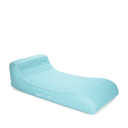 Baby Blue Cabana Fabric Sunbed Lounger